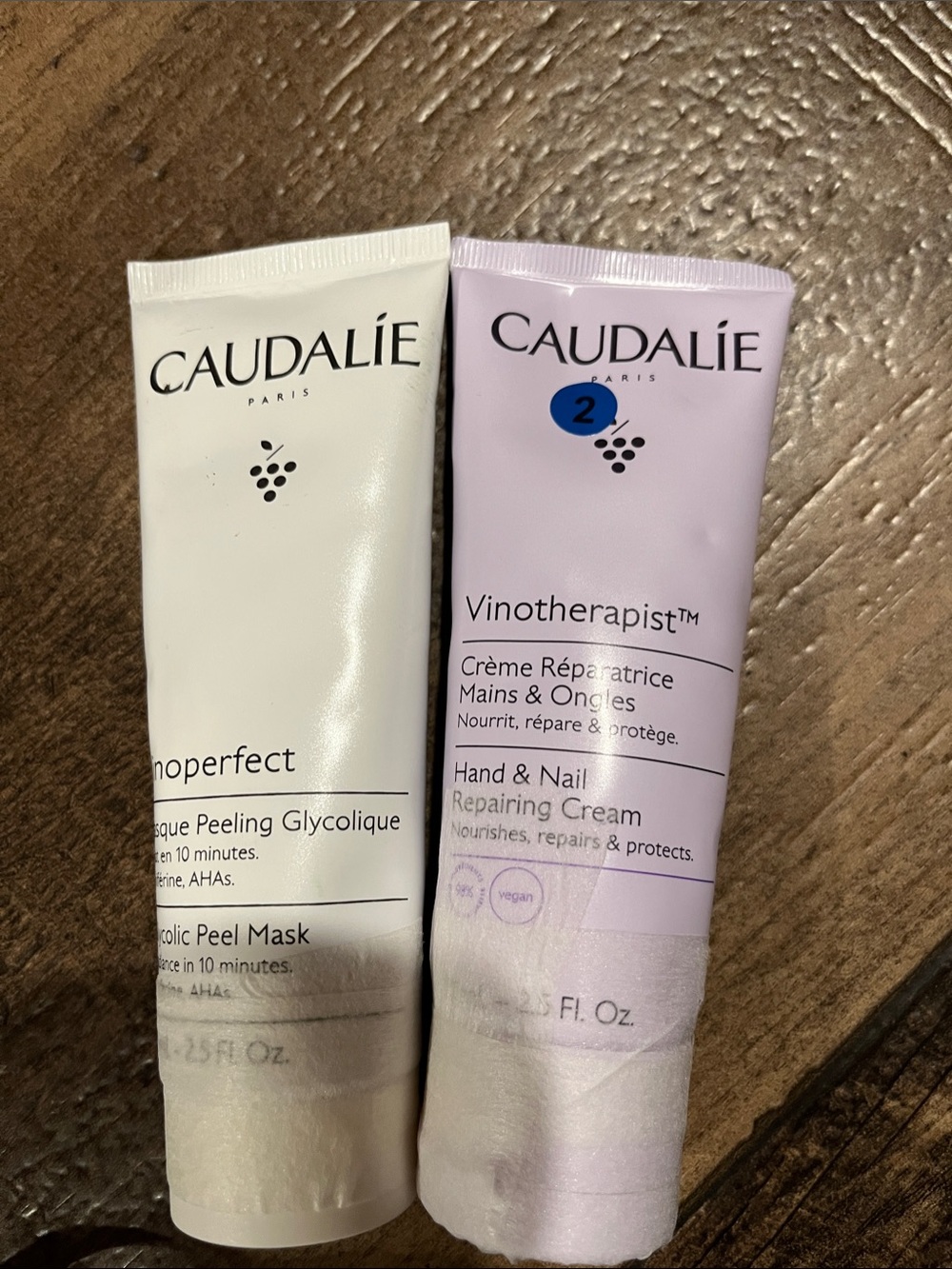 Caudalie Hand & Nail Repairing Cream and Glycolic Peel Mask